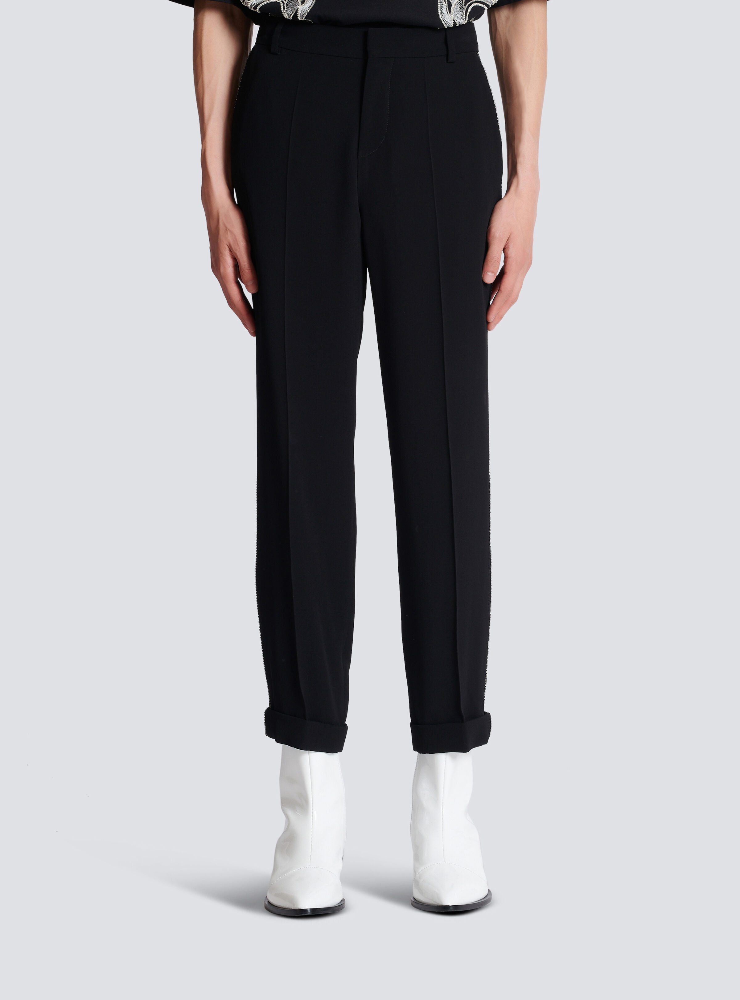 Crepe and rhinestone trousers - 5