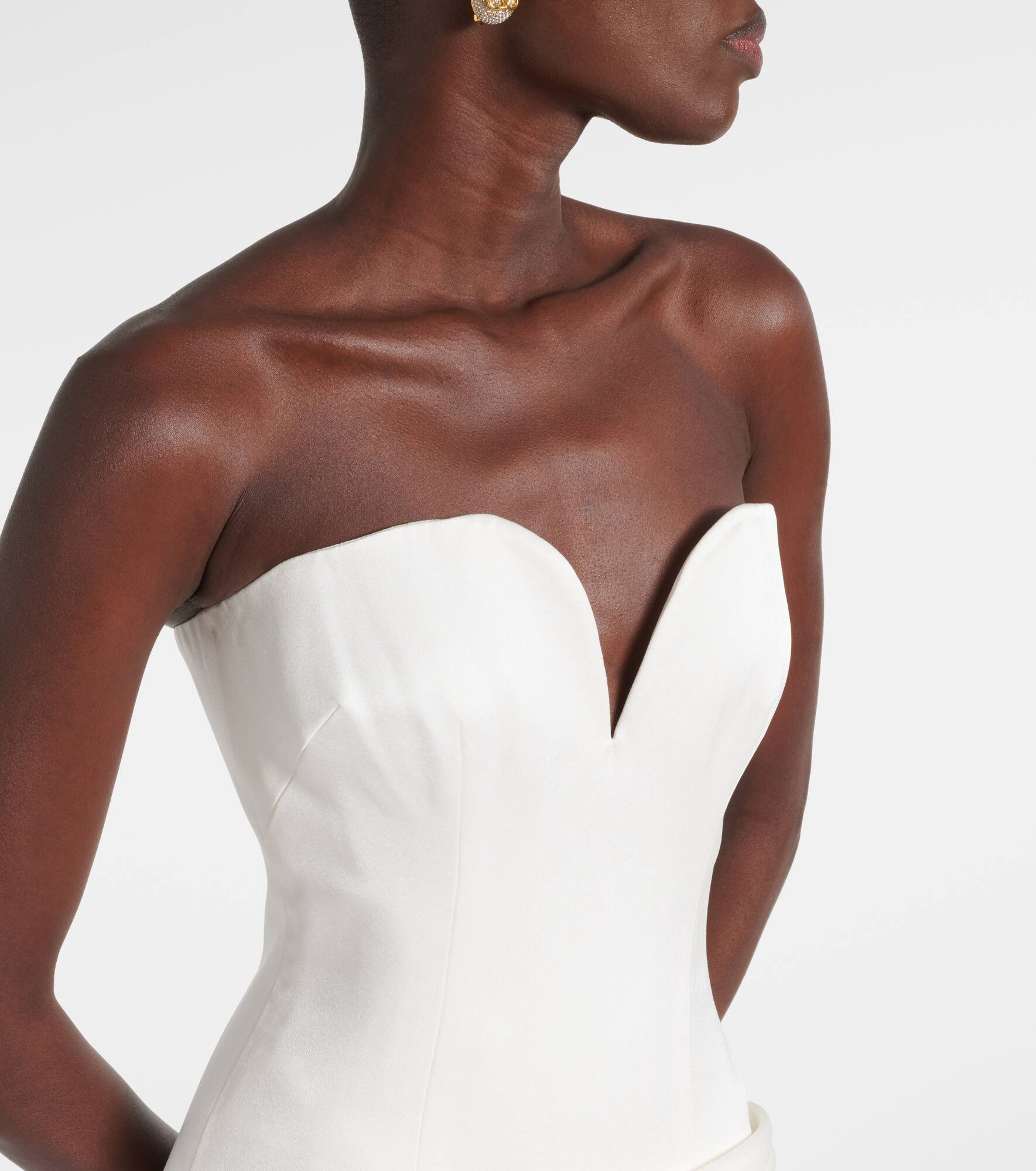 Bridal draped strapless gown - 4