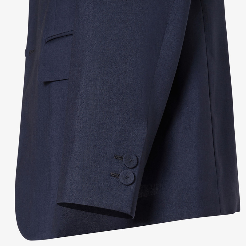 Jacket Dark blue wool canvas blazer 3
