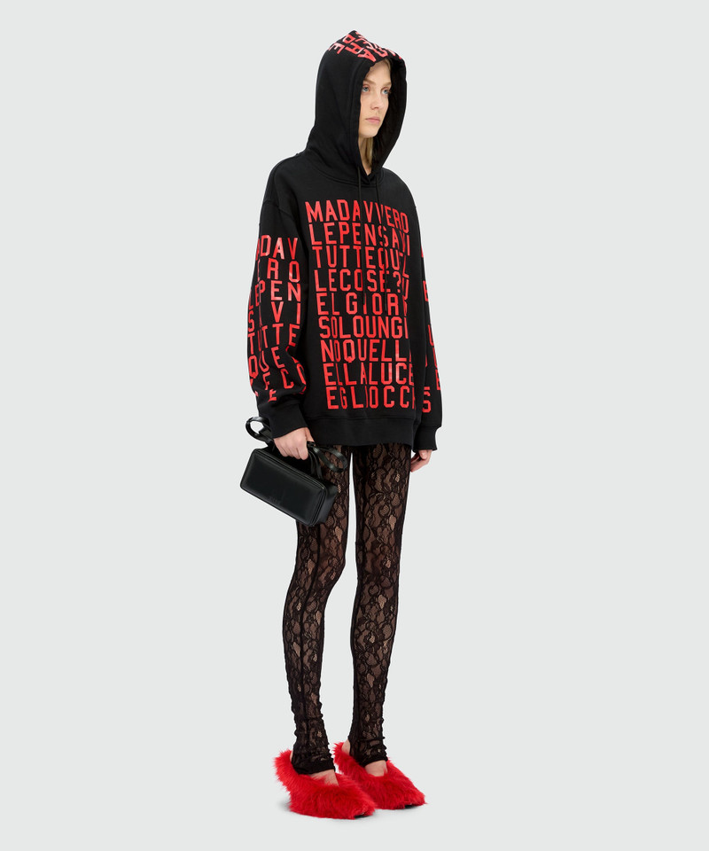 Caterina Frongia x MSGM Black Hoodie with Quotes 4