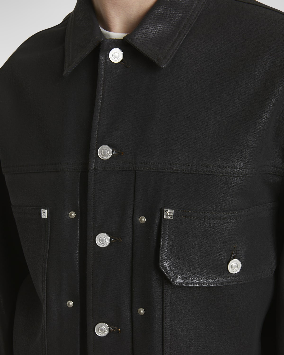 Givenchy Men's Coated Denim Trucker Jacket | neimanmarcus