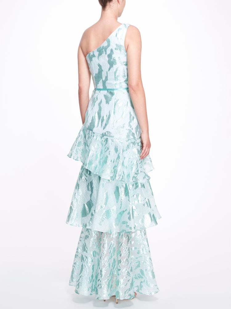 ONE SHOULDER ASYMMETRICAL TIERED GOWN - 2