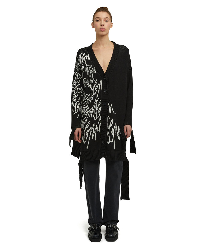 MSGM Cotton "Lettering" cardigan outlook