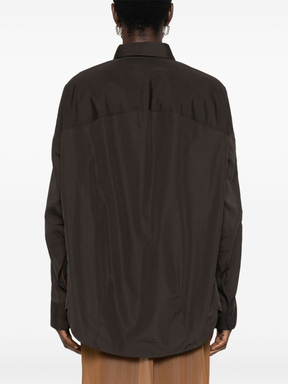 oversized cotton poplin shirt - 4