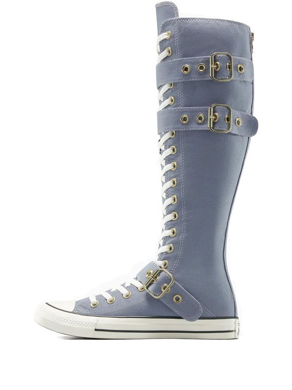buckle-strap lace-up boots - 1