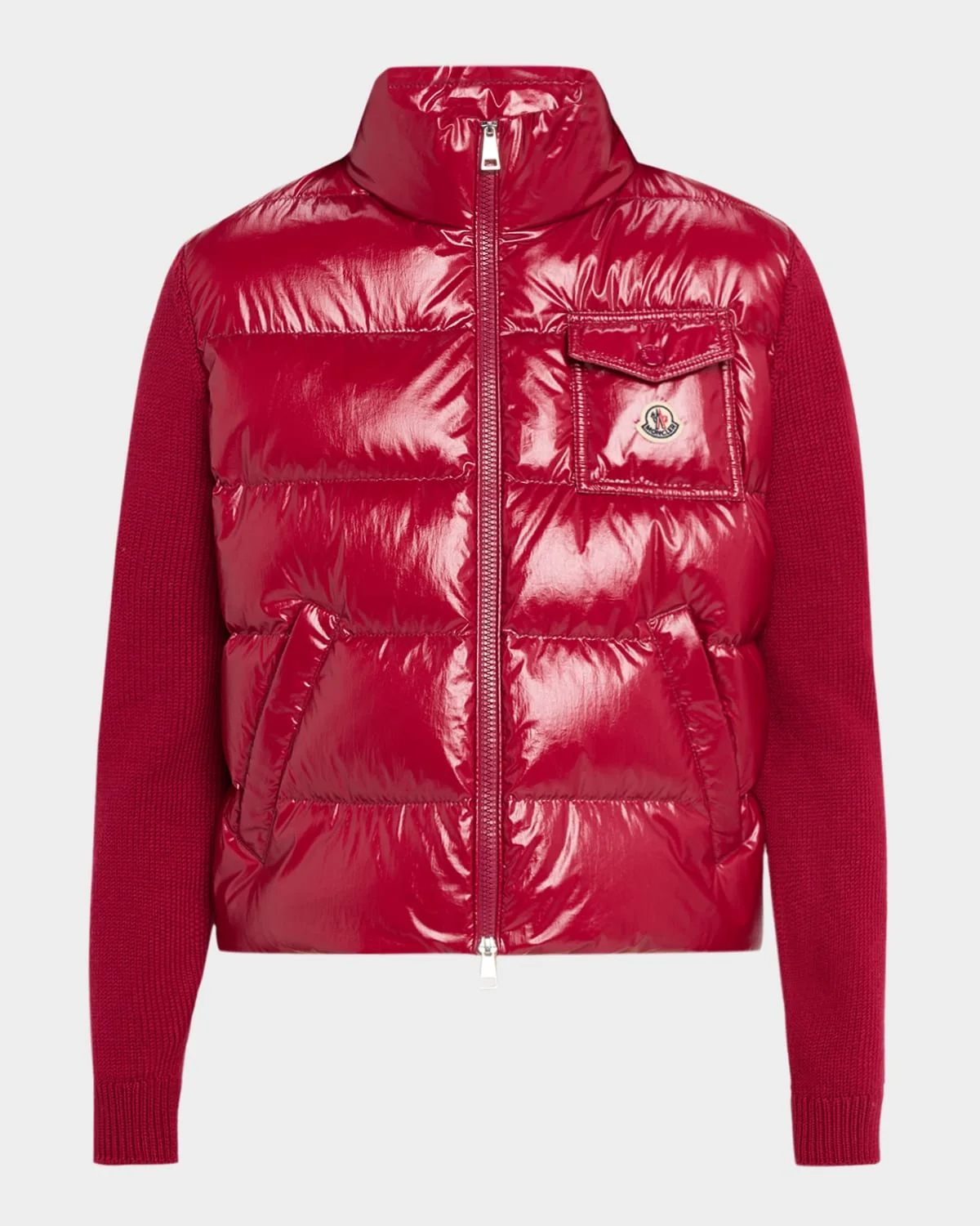 Padded Zip-Up Wool Cardigan - 1