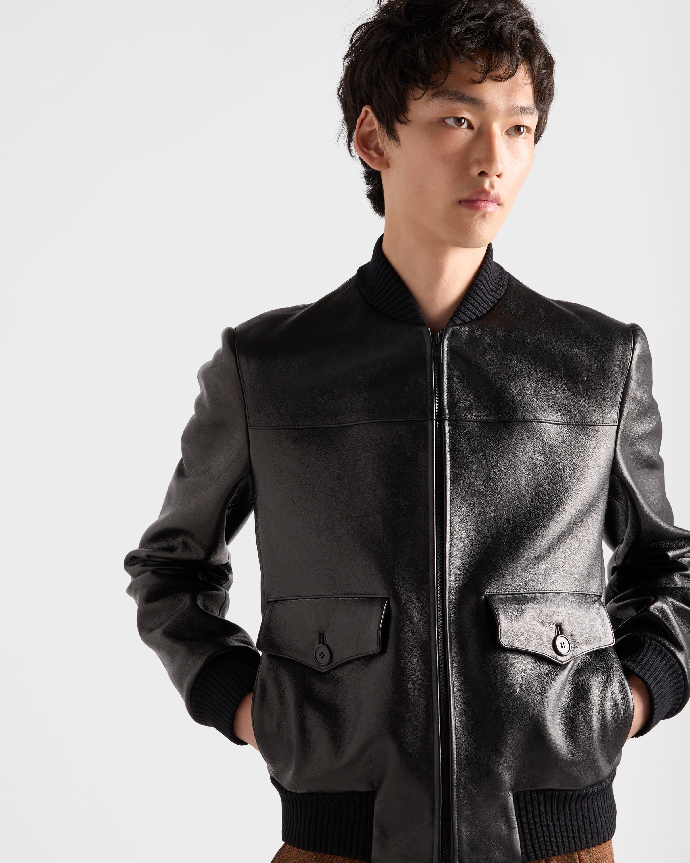 Leather bomber jacket - 3