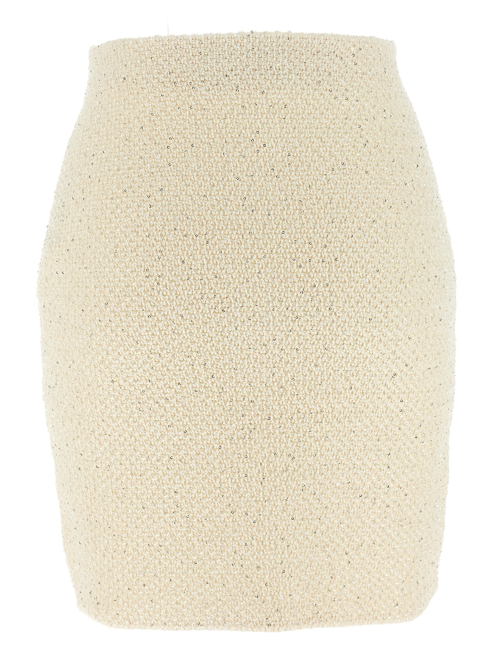Self Portrait Women 'Cream Sequin Knit Mini' Skirt - 2