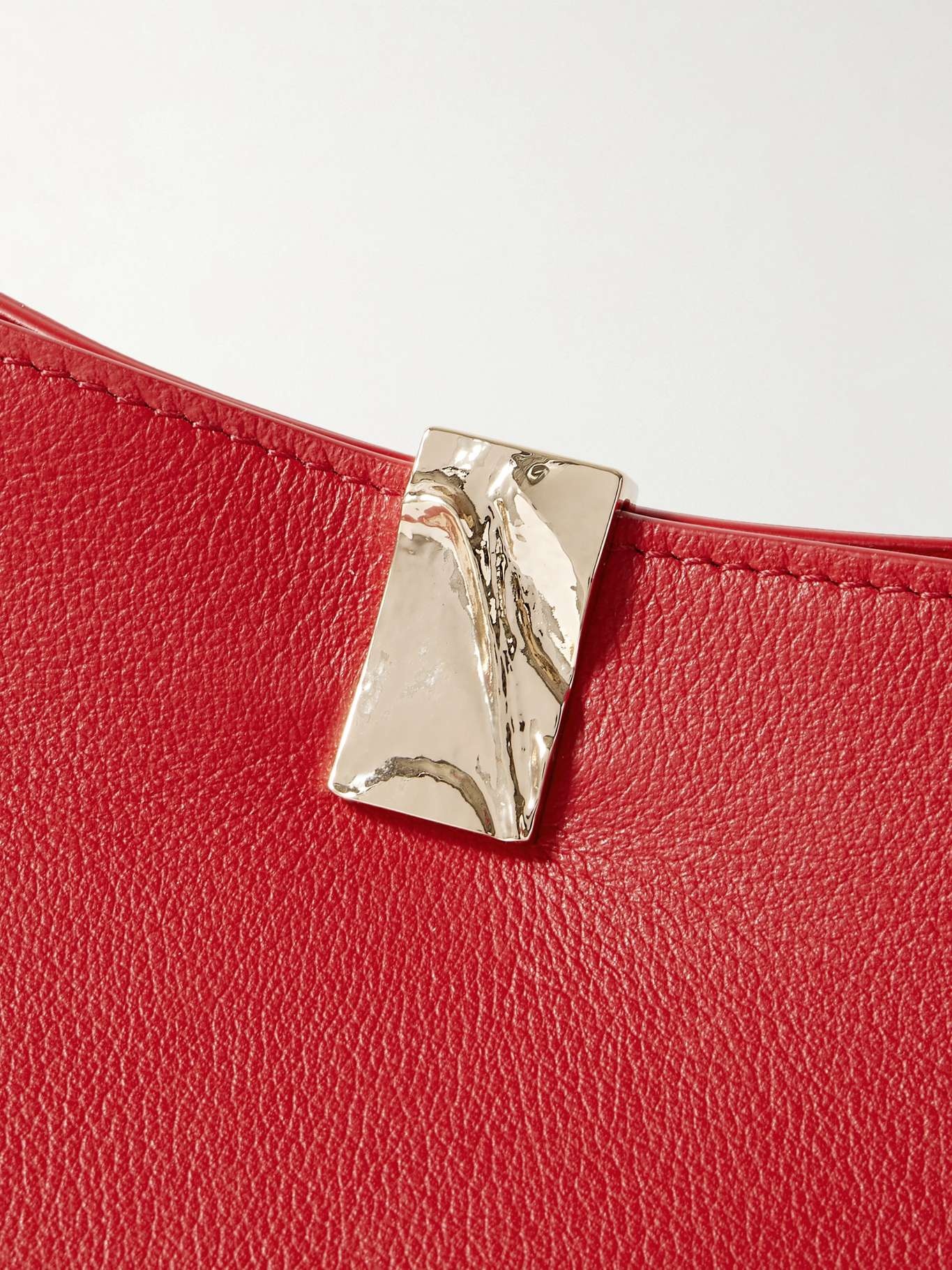 Johanna embellished leather shoulder bag Red - 4