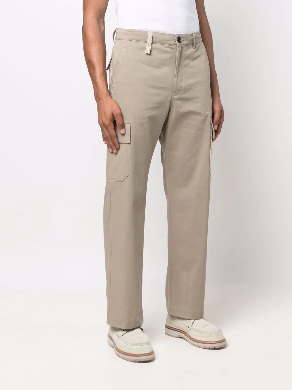 straight-leg cargo pocket trousers - 3