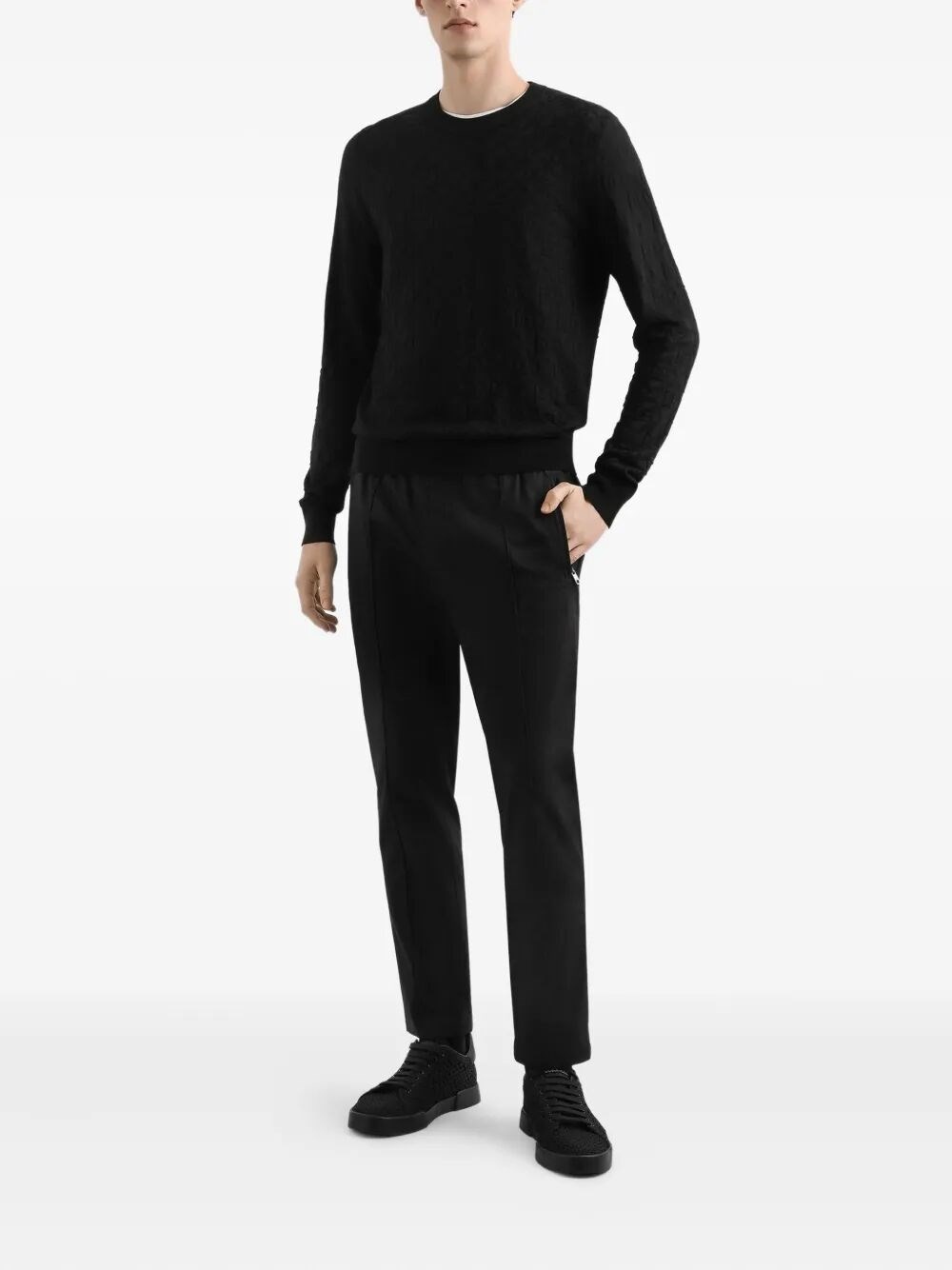 Long Sleeve Crew-Neck Sweater - 2