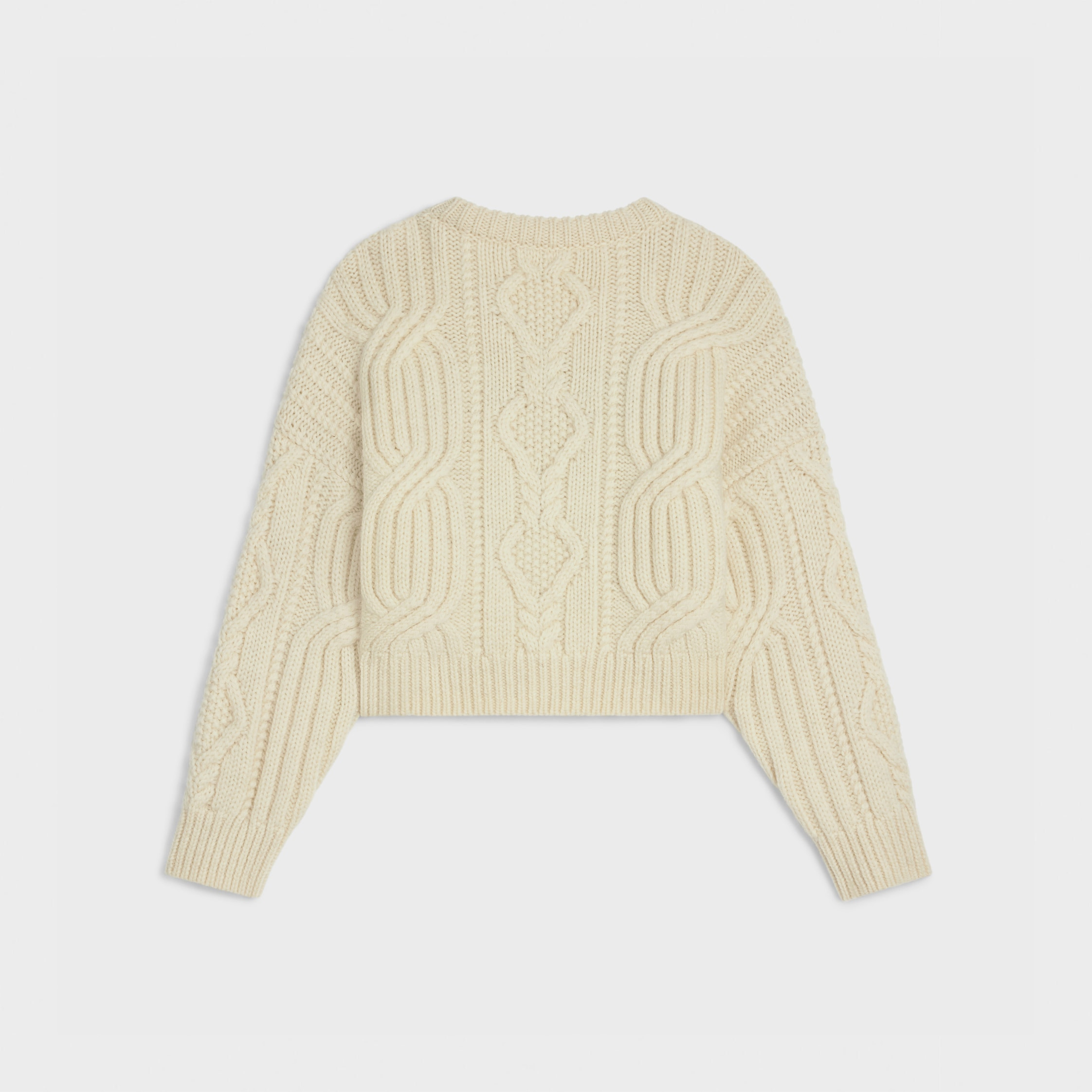 triomphe crew neck sweater in aran wool - 2