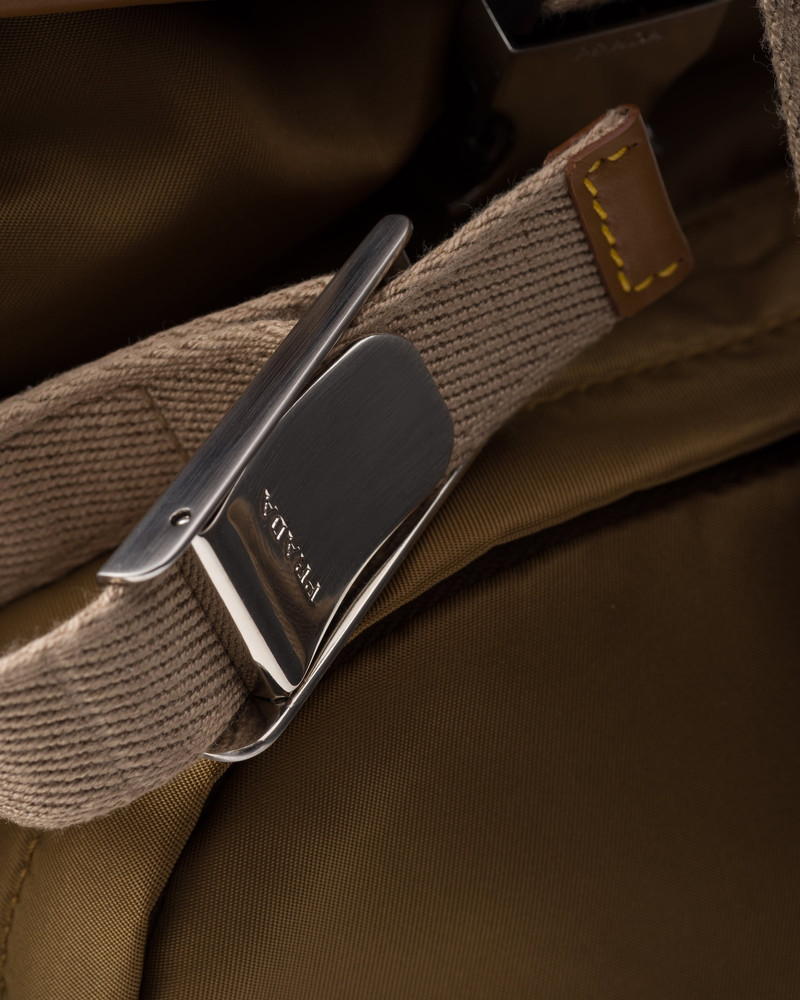 Re-Nylon and leather backpack 6