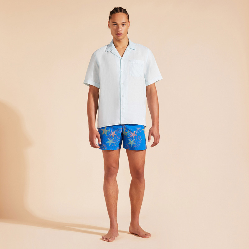 Vilebrequin Men Bowling Linen Shirt Mineral Dye outlook