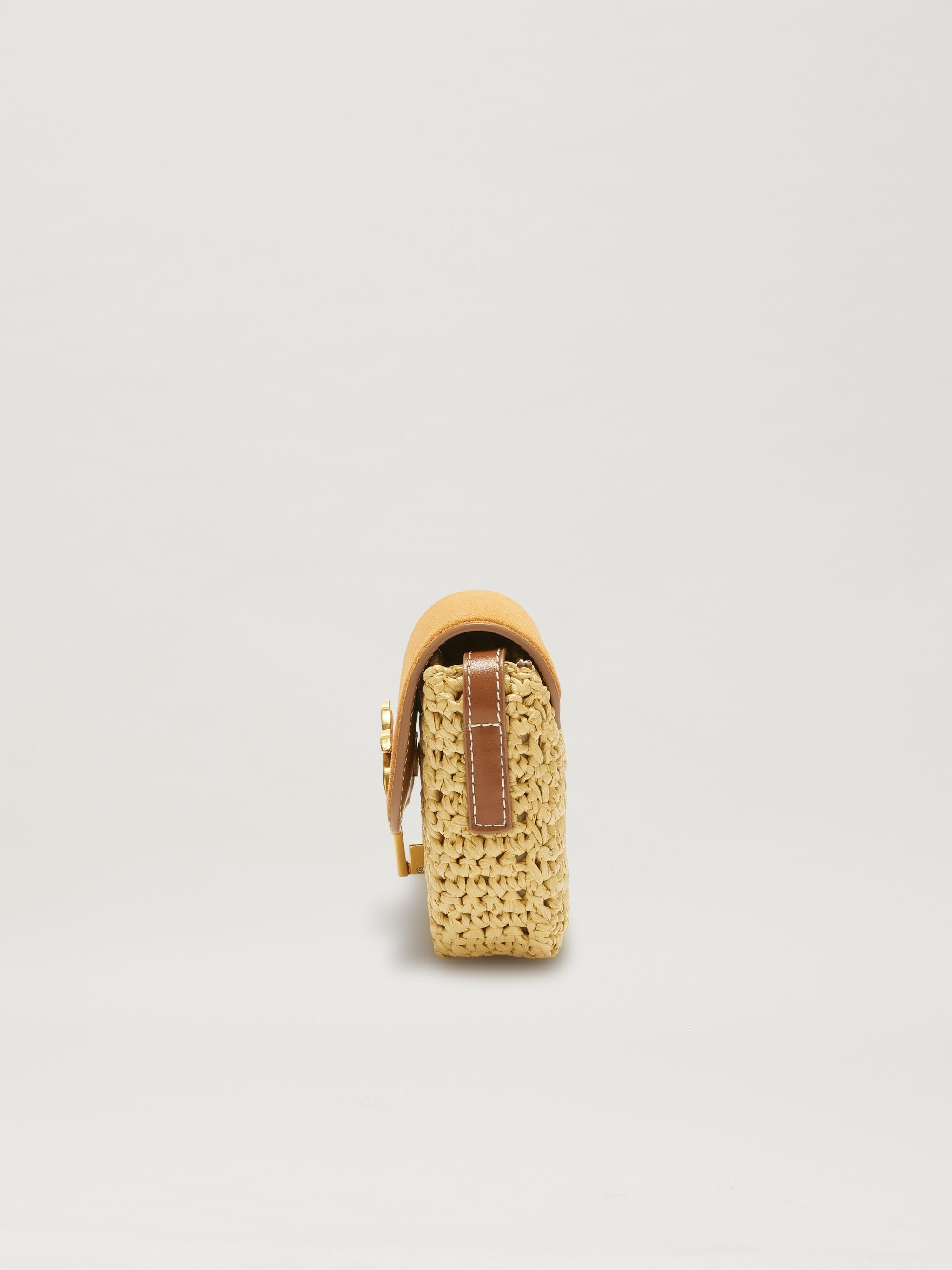 Woven Palm Bridge Suede Bag - 5