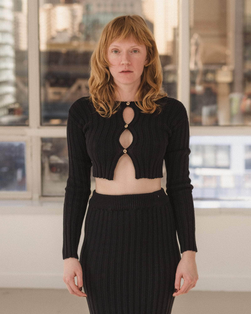 Macau Cardigan - Organic Cotton Rib 1