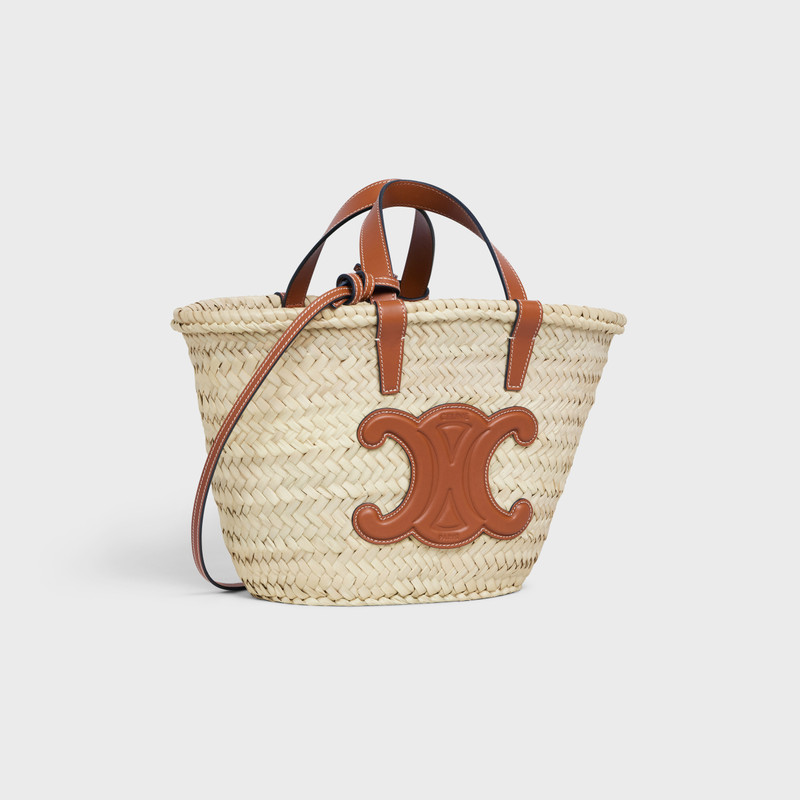 CELINE TEEN CELINE CLASSIC PANIER in Palm leaves and Calfskin outlook