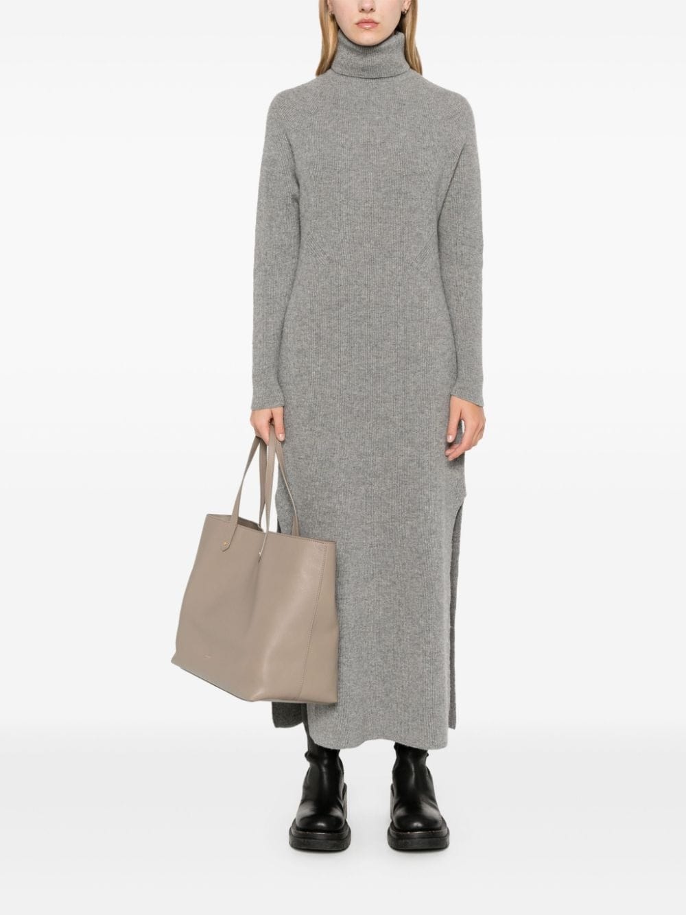 ribbed-knit knitted dress - 2