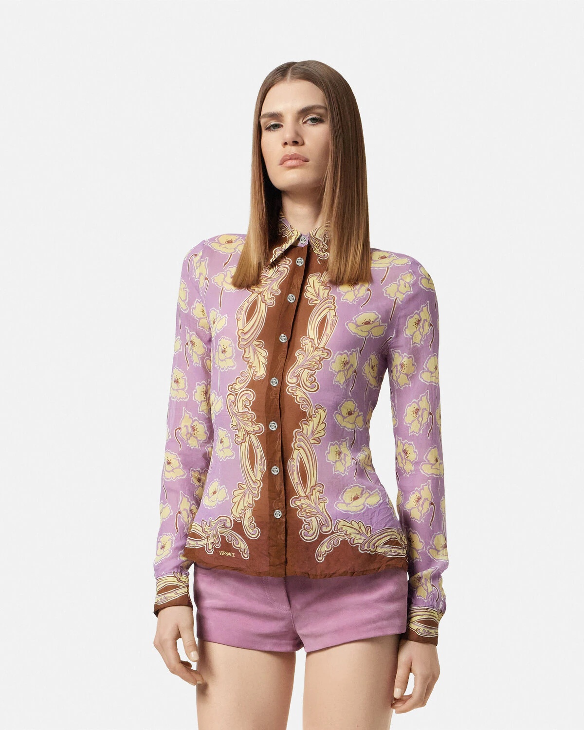 Poppies Foulard Crêpe Fitted Shirt - 4