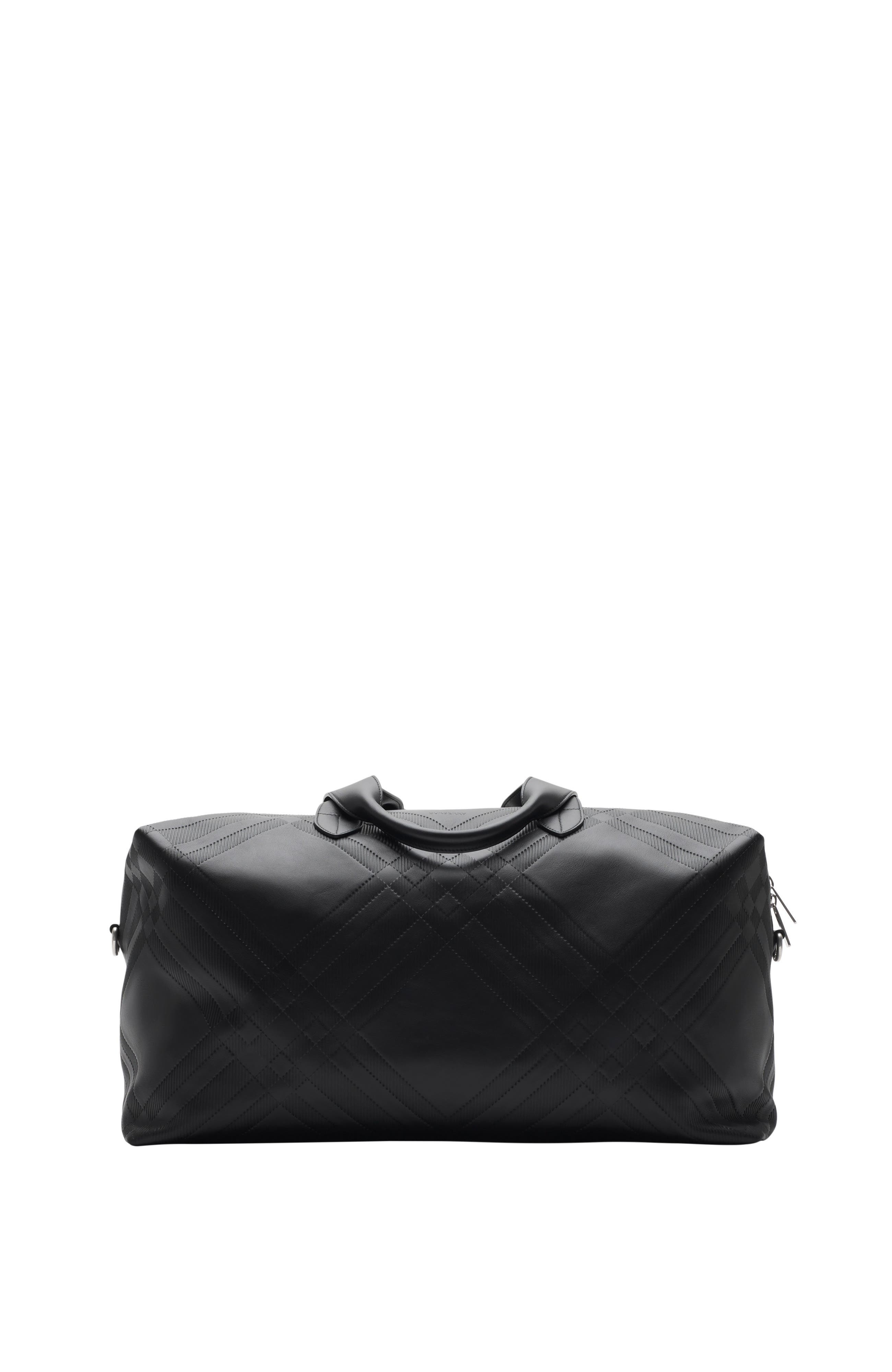 burberry Embossed Check Duffle Bag in Black at Nordstrom - 1