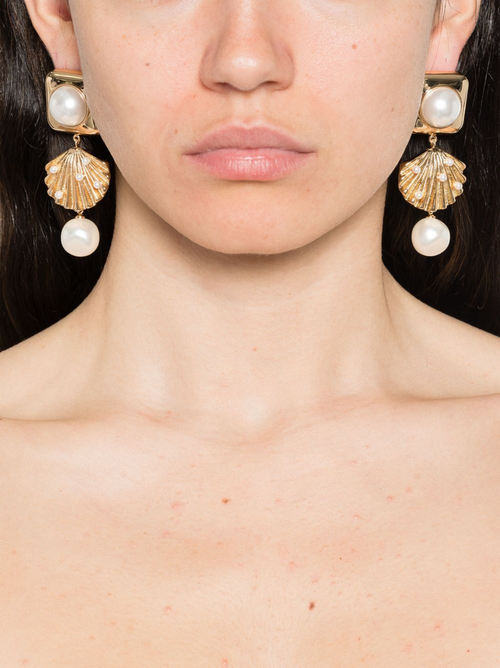 faux pearl-detail earrings - 2