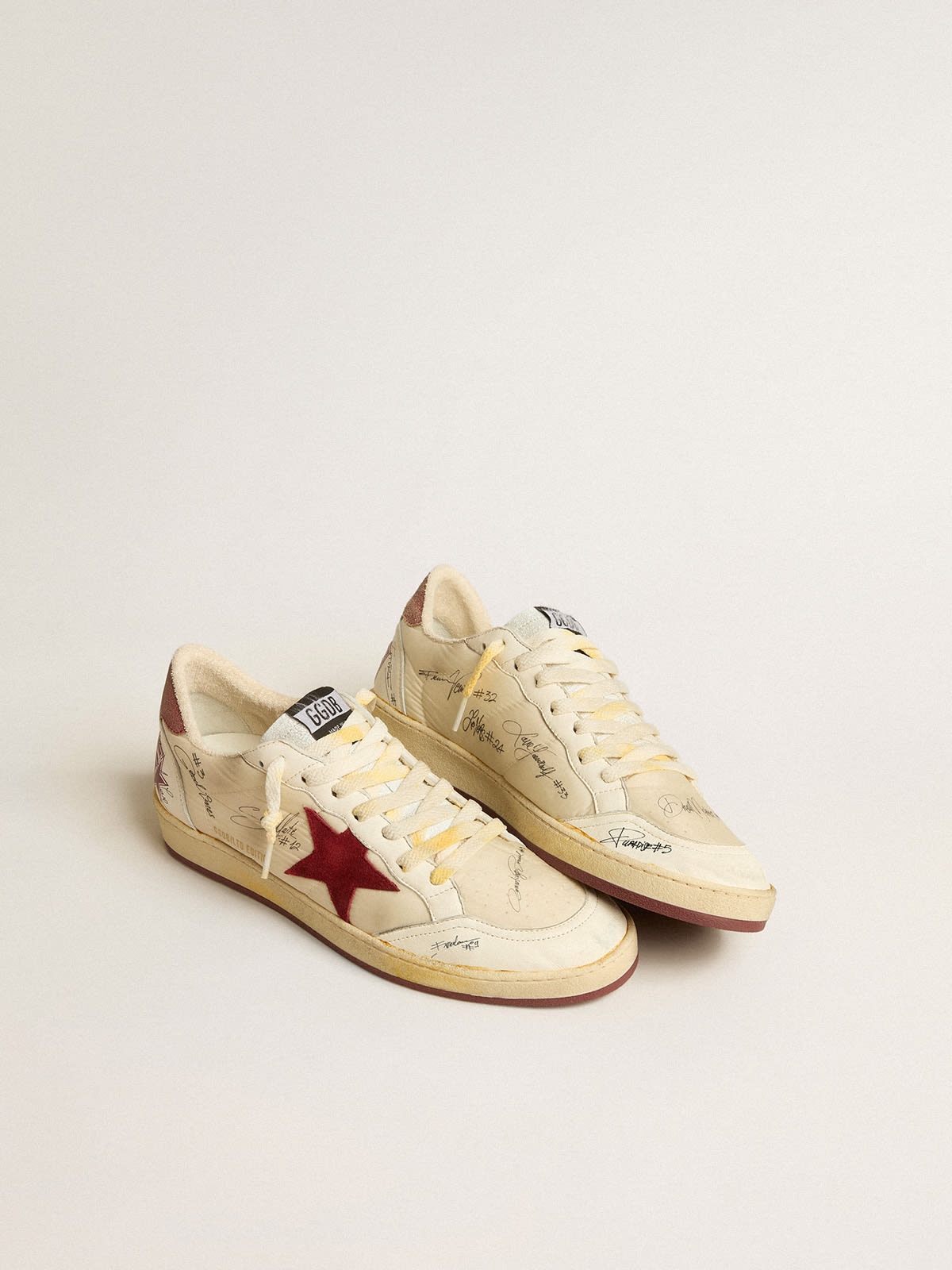 Ball Star LTD in nylon with pomegranate suede star and leather heel tab - 2