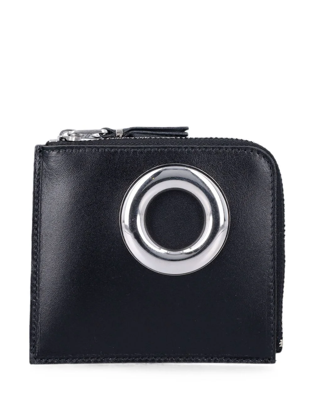 eyelet-embellished leather wallet - 1