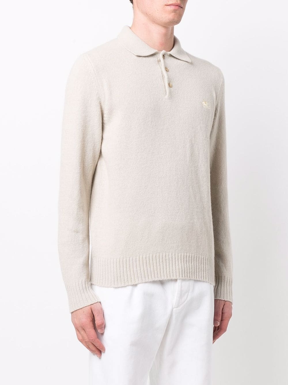 wool polo style jumper - 3