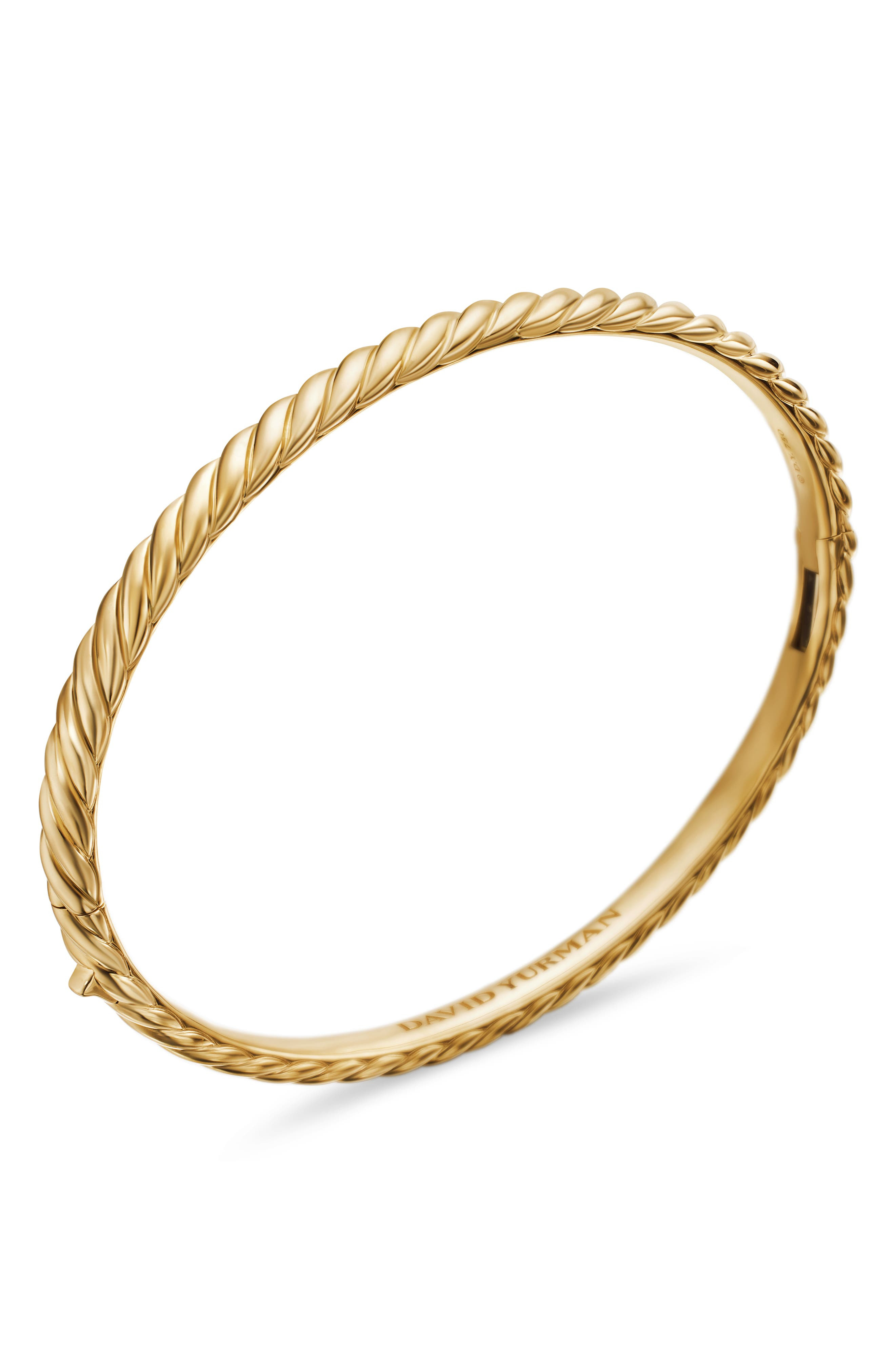 David Yurman Sculpted Cable Bangle Bracelet in 18K Yellow Gold, 4.6mm at Nordstrom - 5