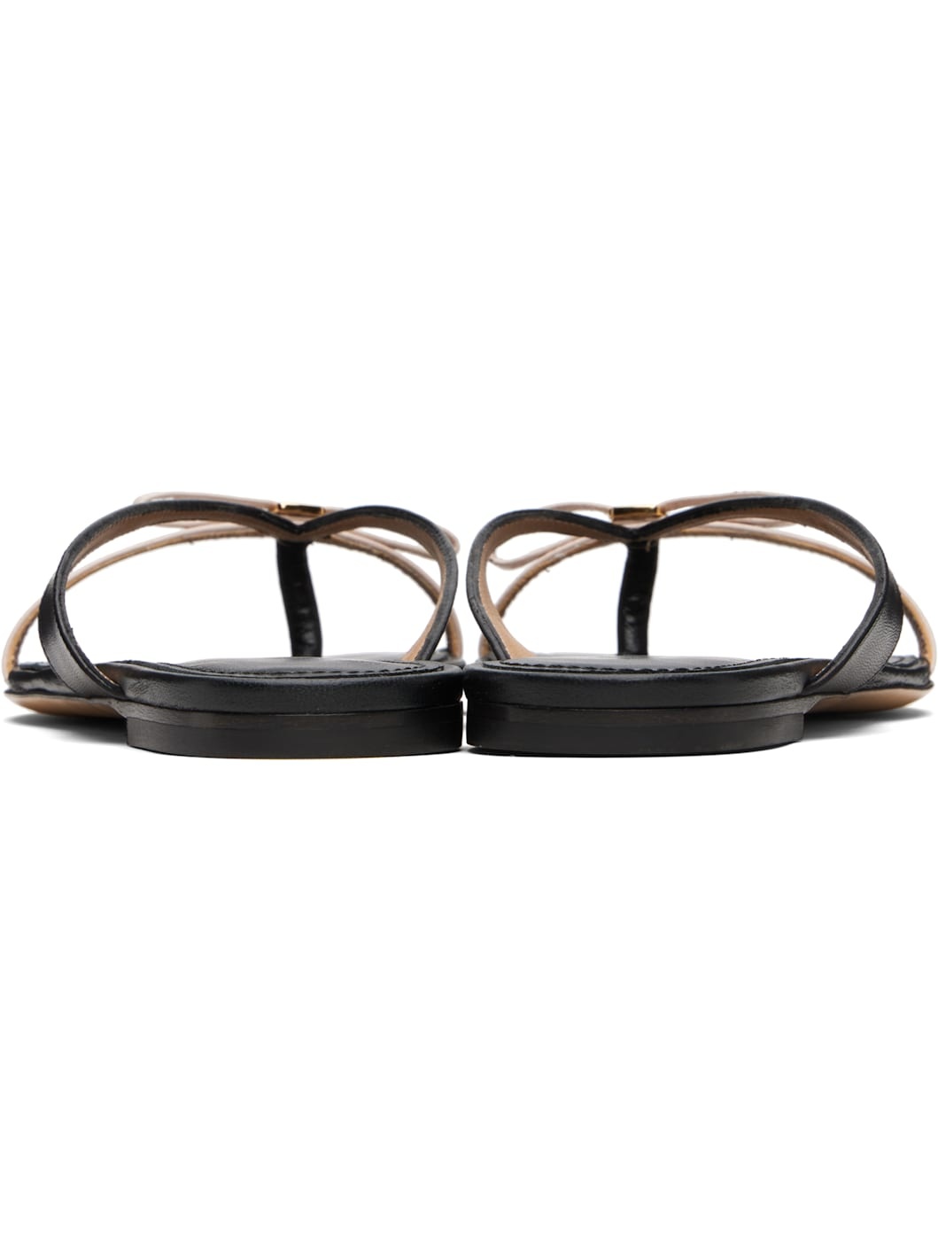 Black & Beige Mini Bow Flip-Flops - 2