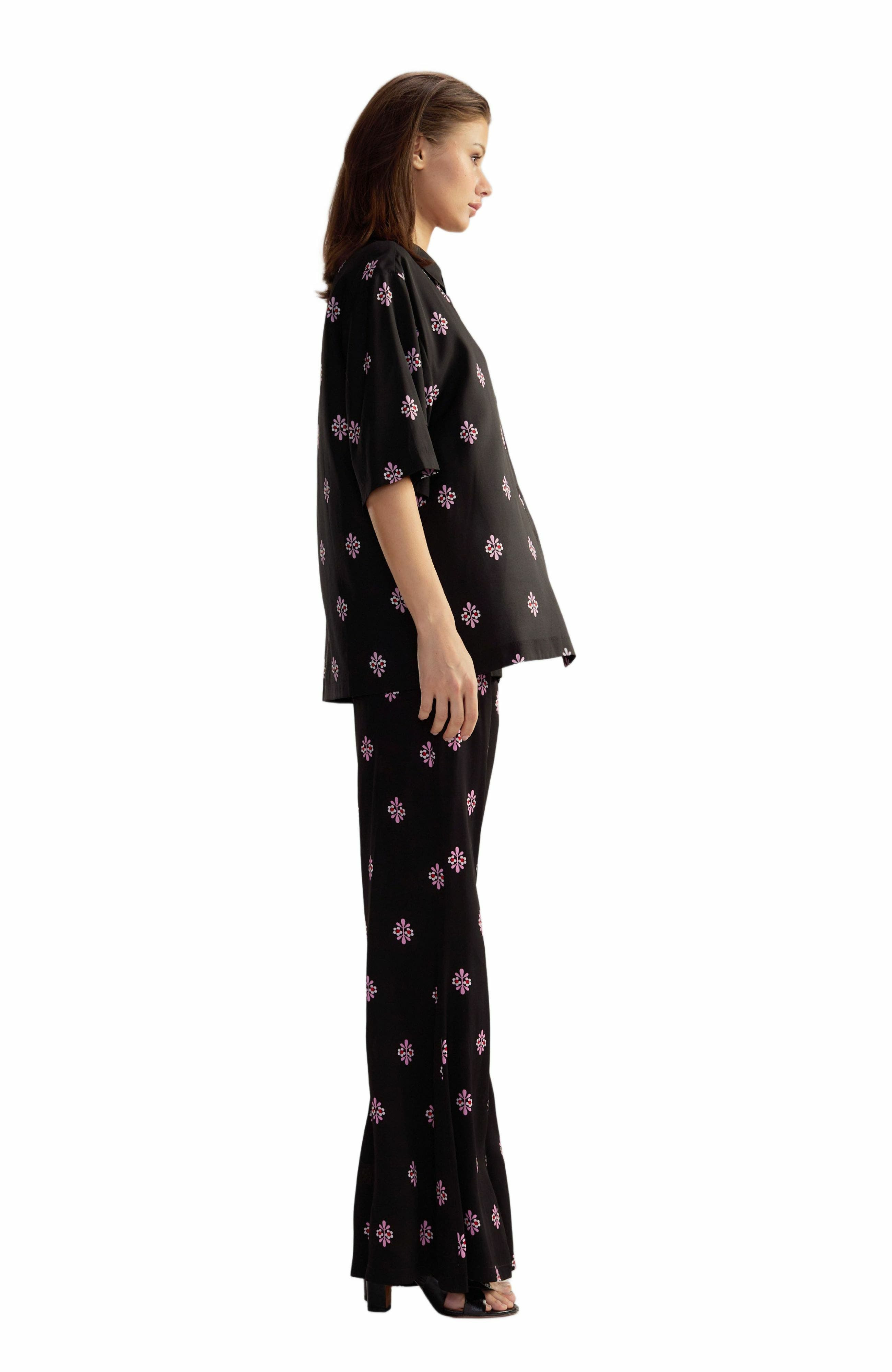 Cynthia Rowley Blake Camp Shirt in Black Multi at Nordstrom - 2