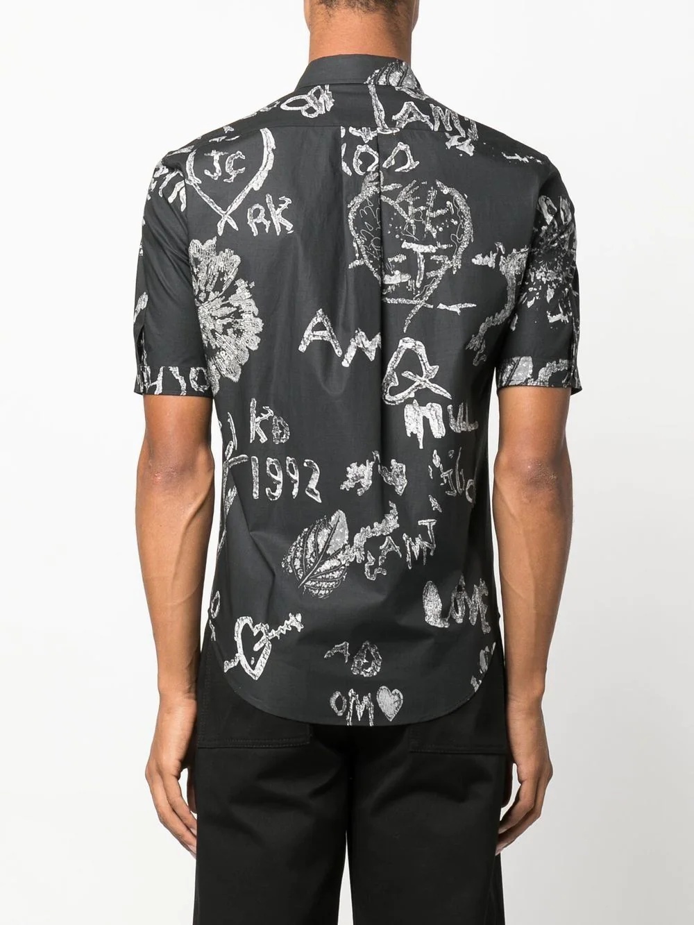 graffiti print short sleeve shirt - 4