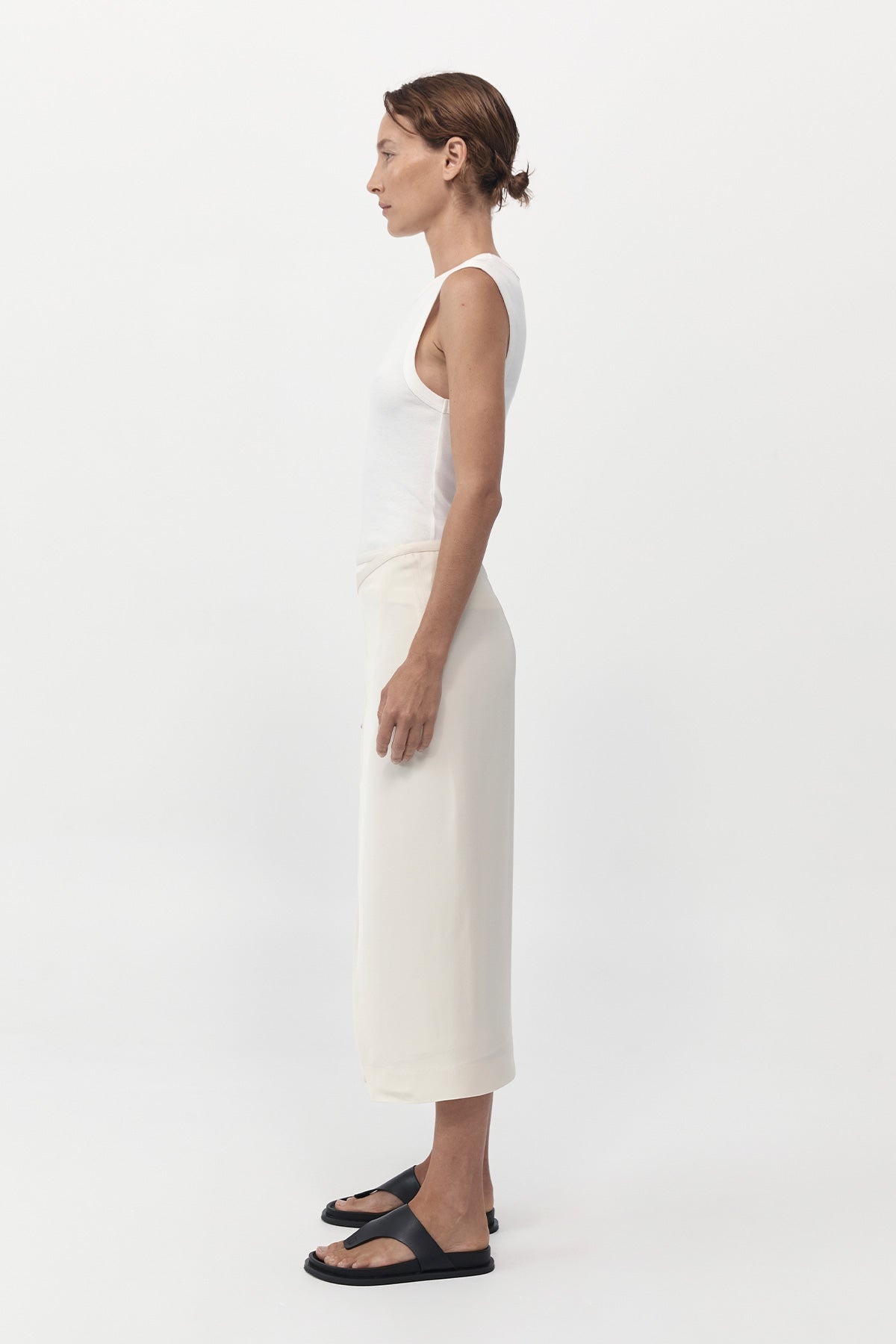 Midi Wrap Skirt - Cool White - 3