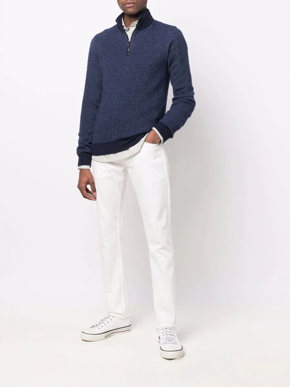 half-zip cashmere sweater - 2