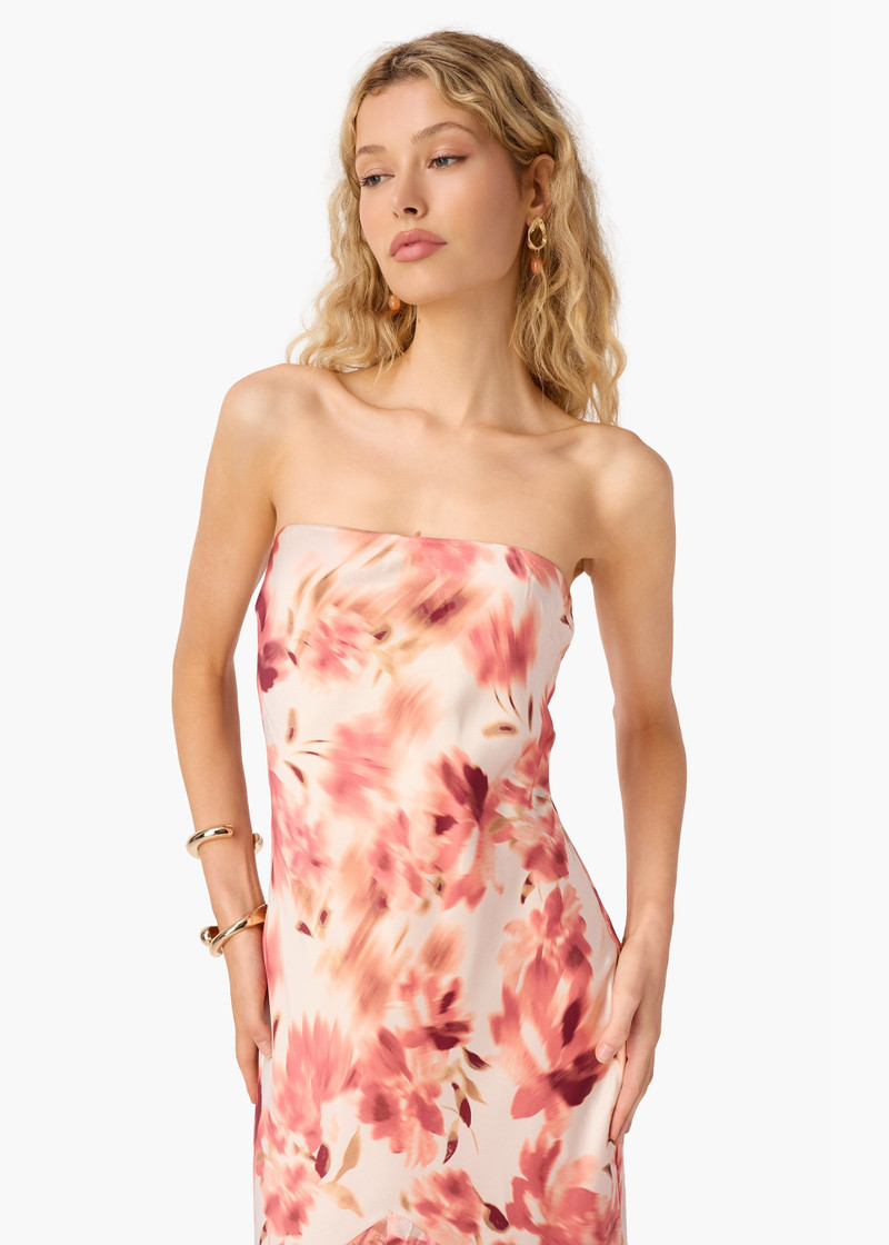 CAMI NYC MARISTELA STRAPLESS BURNOUT DRESS FLORESCENCE outlook