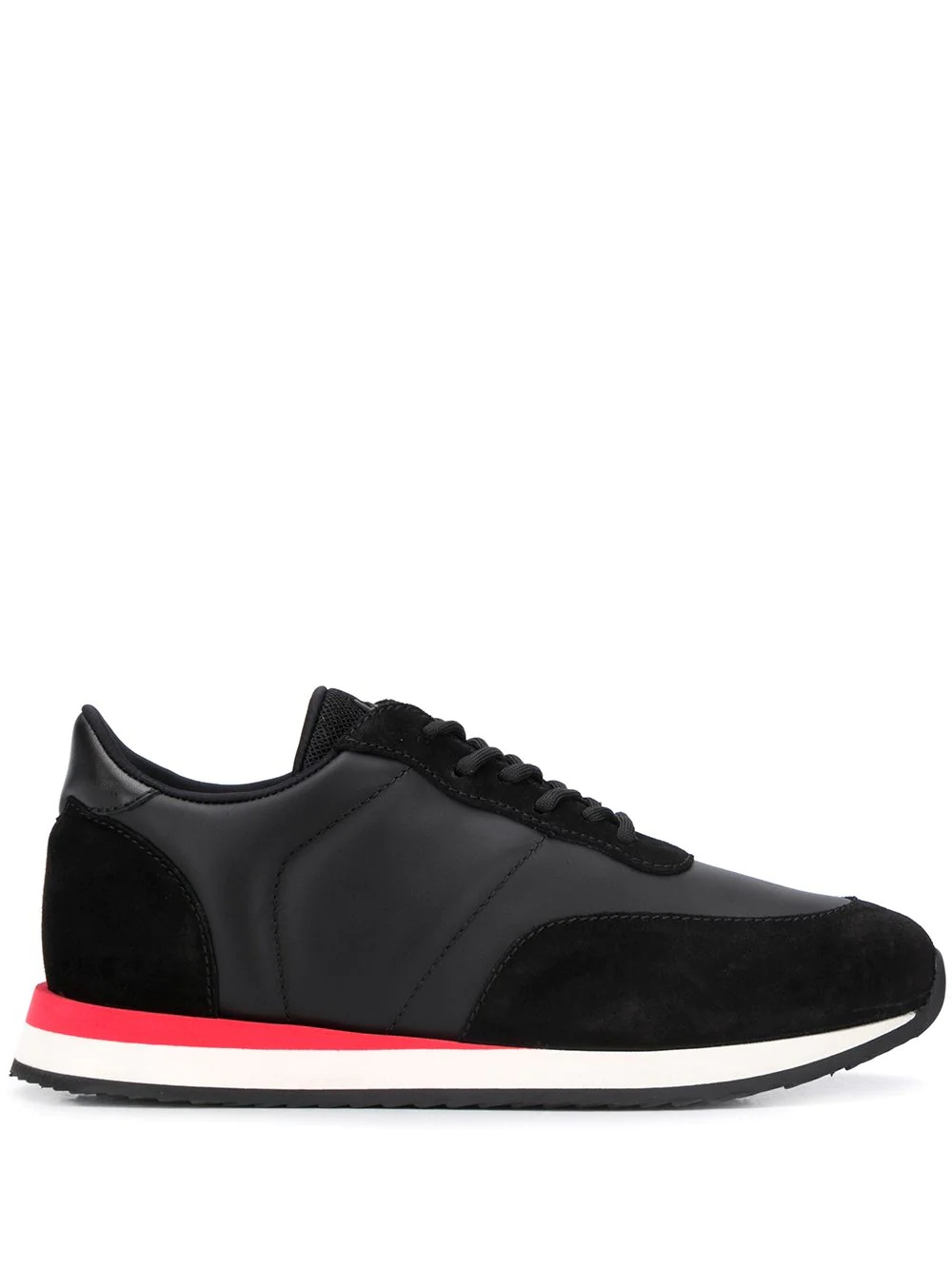 low top panelled sneakers - 1