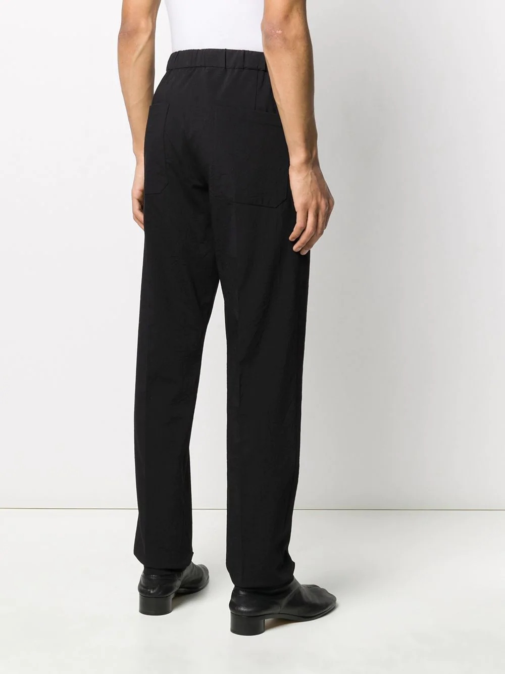 elasticated waist straight trousers - 4