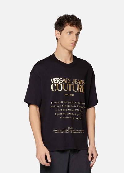 VERSACE JEANS COUTURE Etichetta Metallic Motif T-Shirt outlook