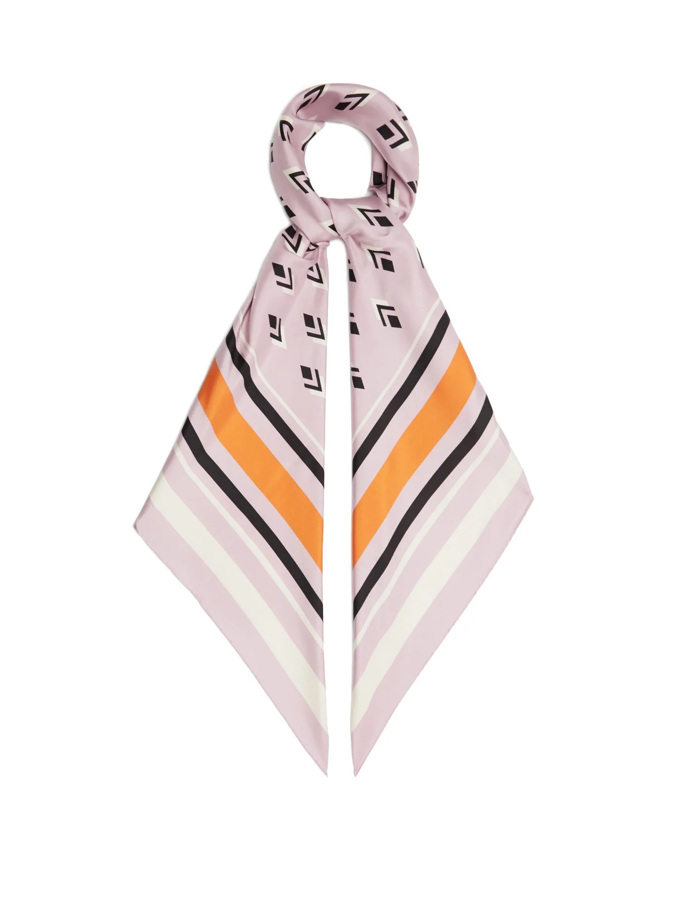 Geometric-print silk scarf - 1