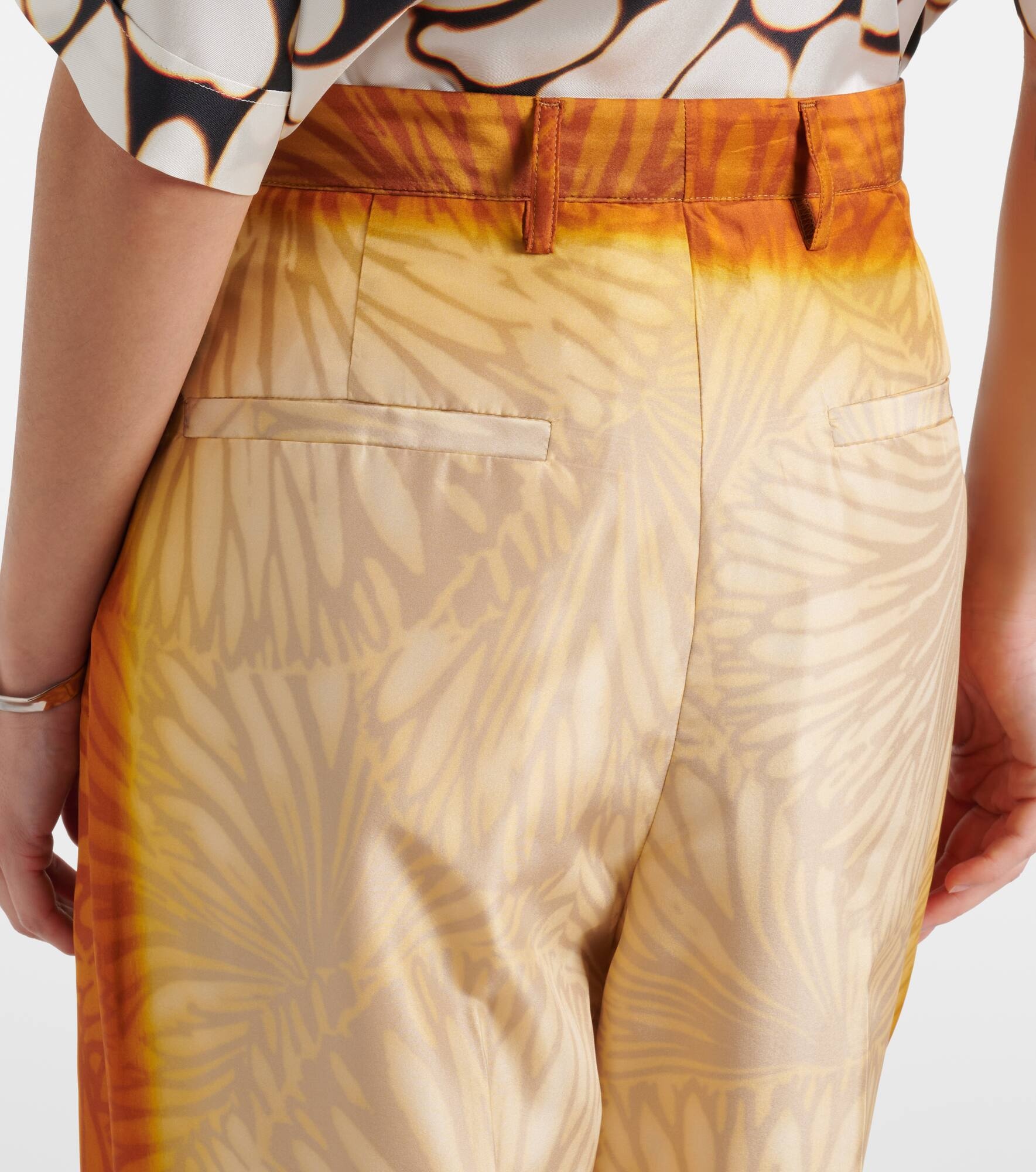 Porters printed silk wide-leg pants - 6