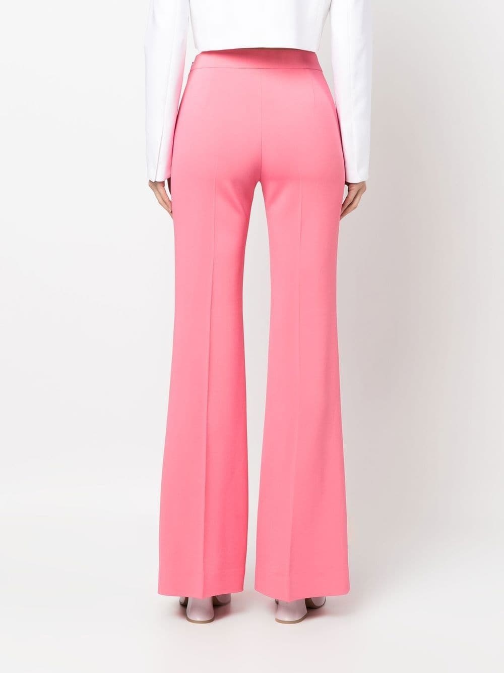 pressed-crease flared trousers - 4