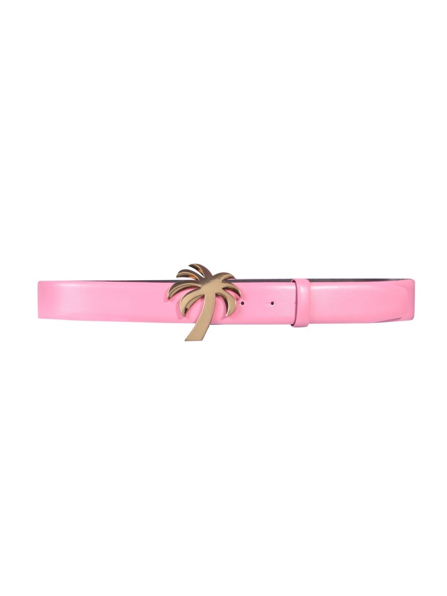 LEATHER BELT WITH PALM BUCKLE - 1