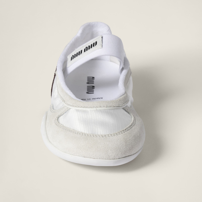 Gymnasium technical fabric and suede ballerinas 4