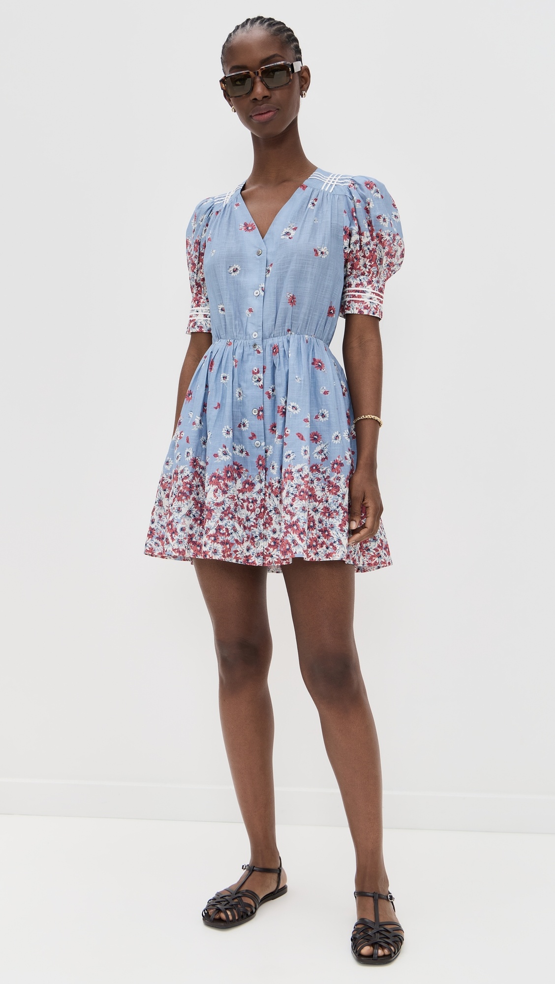 Whitney Print Puff Mini Dress - 4