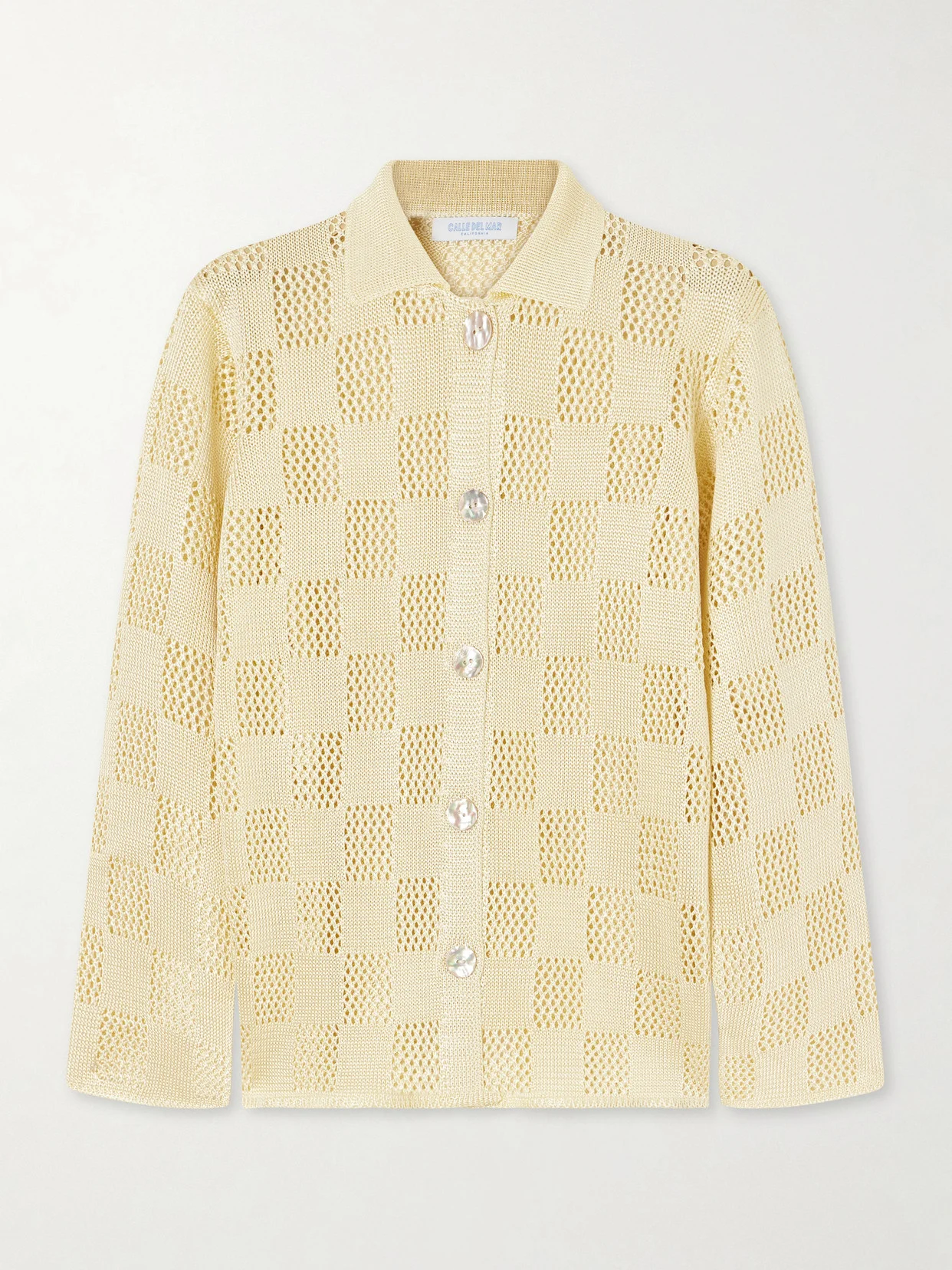 Checked Woven Cardigan - 1
