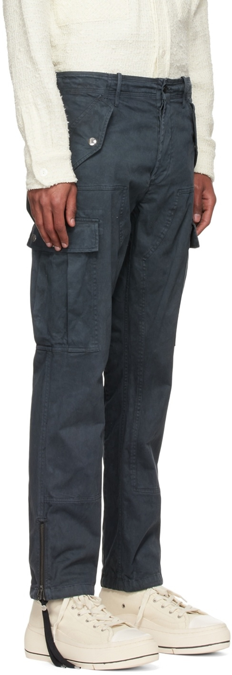 Faith Connexion Black Cotton Cargo Pants outlook