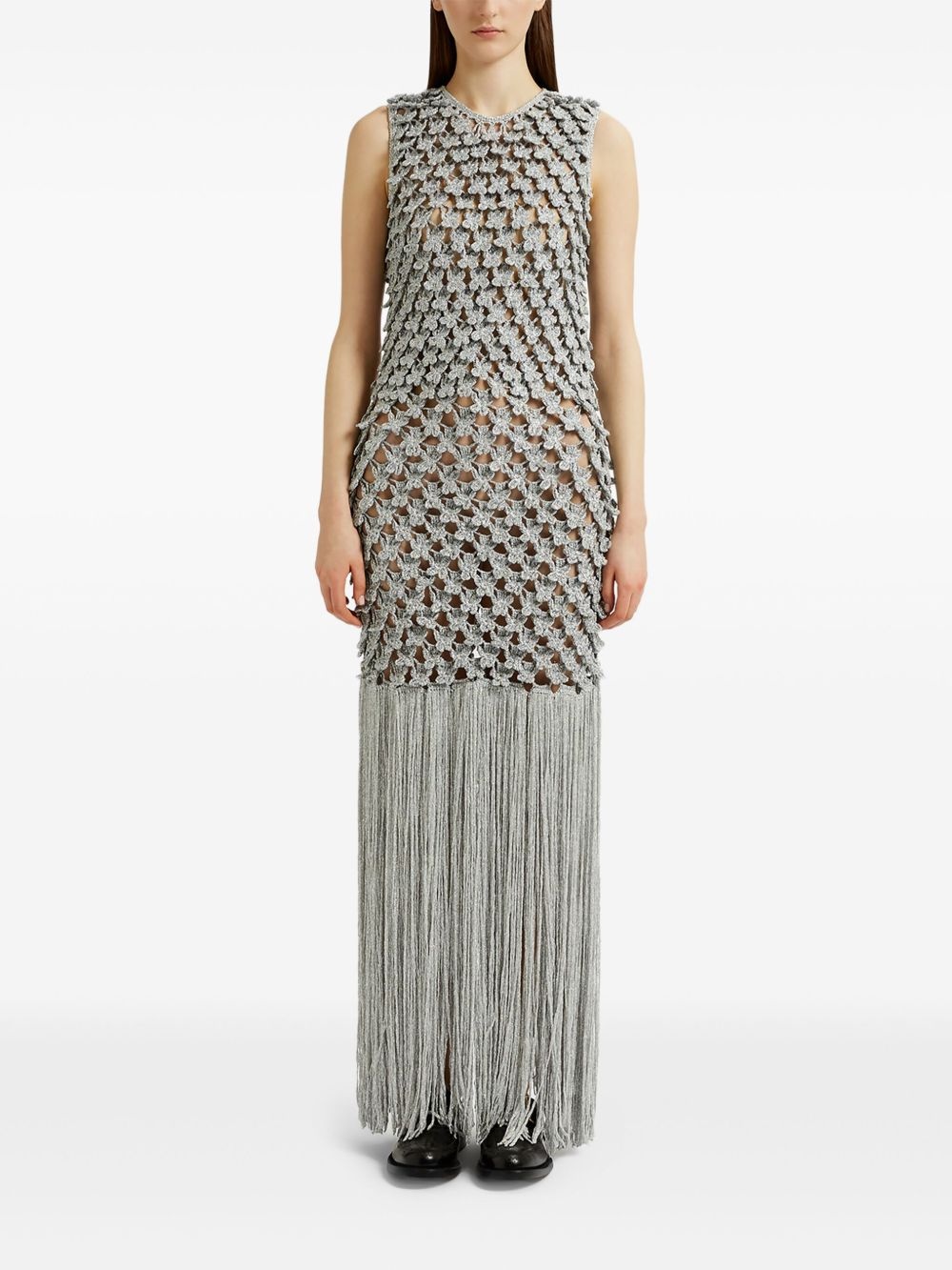 fringed knit dress - 3