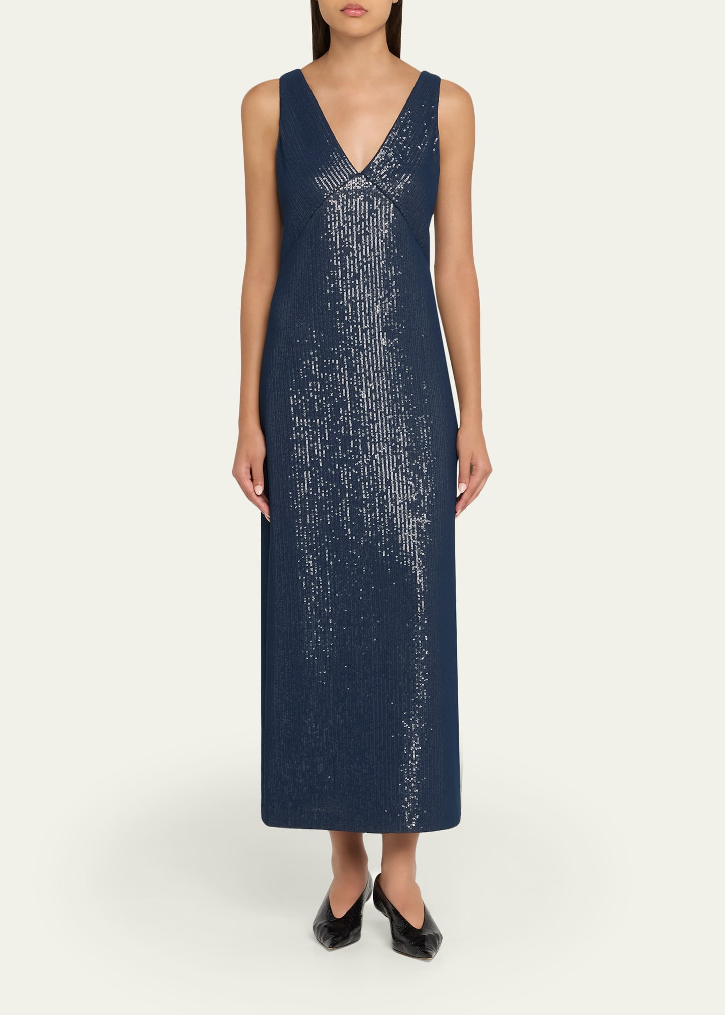 Sequined Deep V Dress - 2