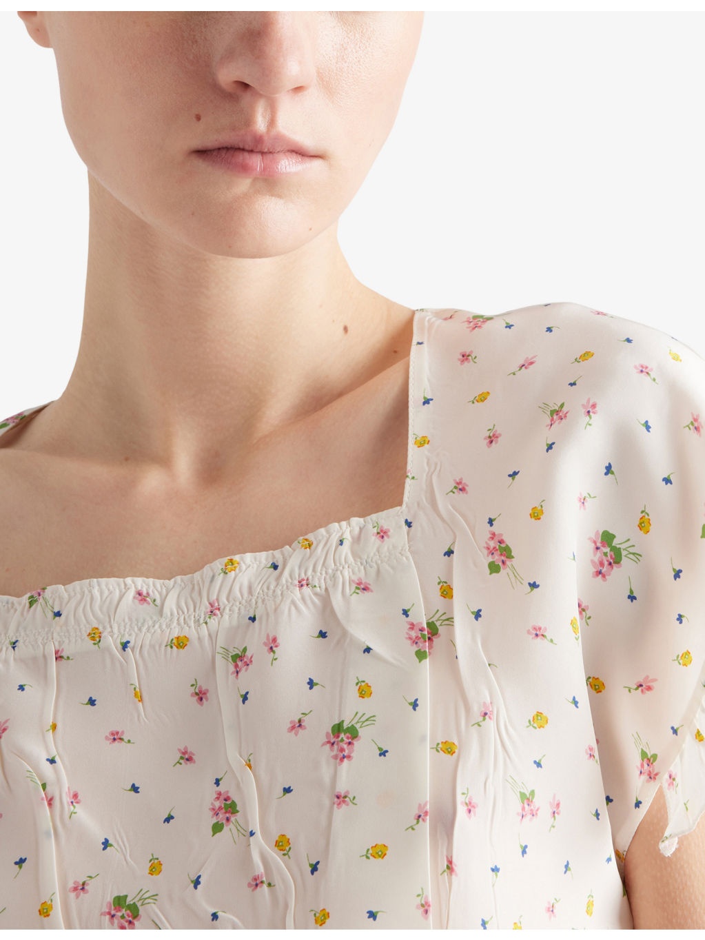 Floral-Print Cropped Silk-Blend Top - 5