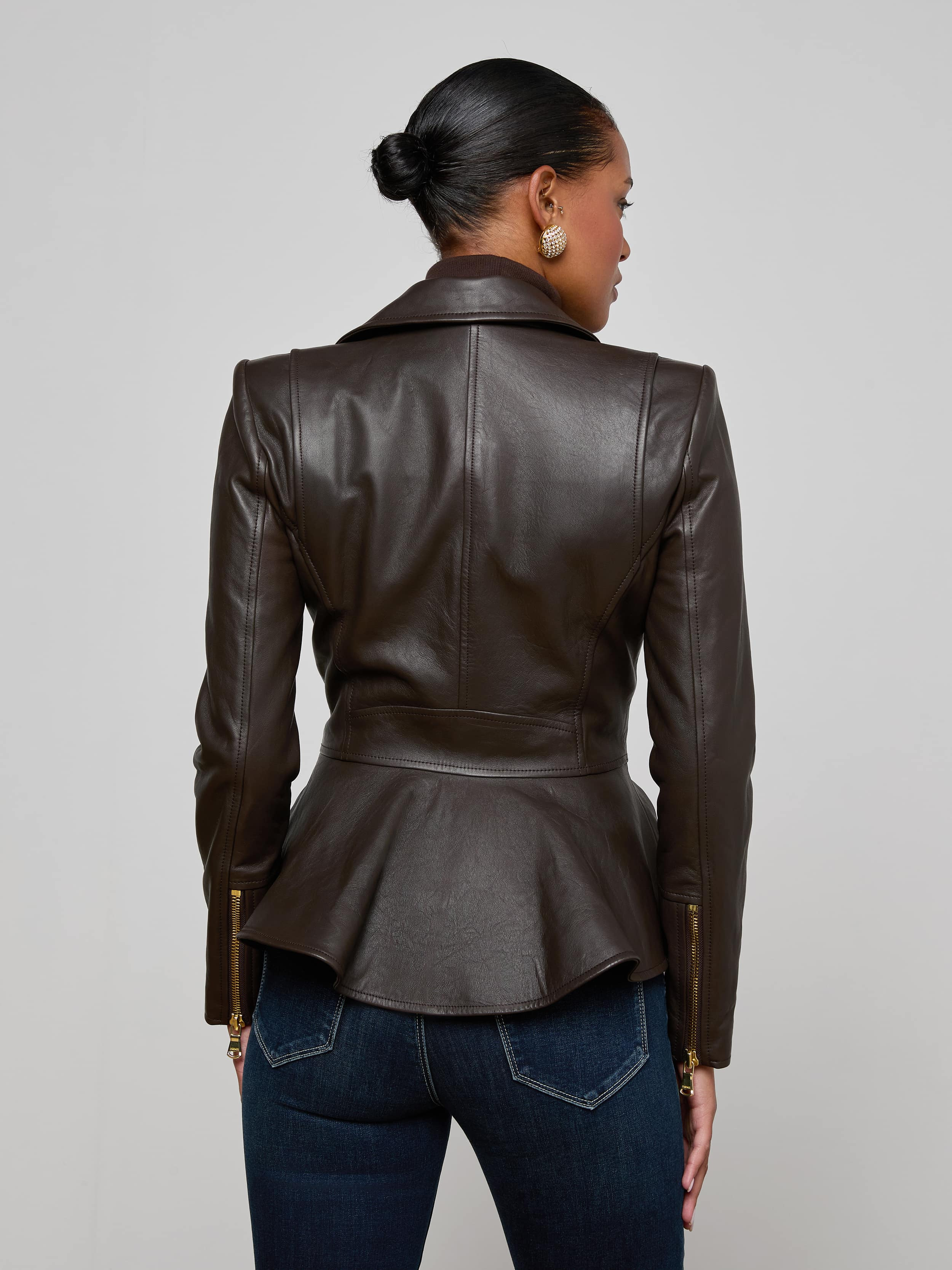 Lyric Leather Peplum Jacket - 5